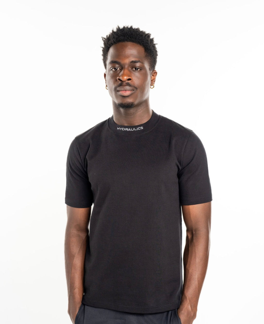 HYDRAULICS MEN’S LOGO EMBROIDERED COLLAR TEE BLACK V2