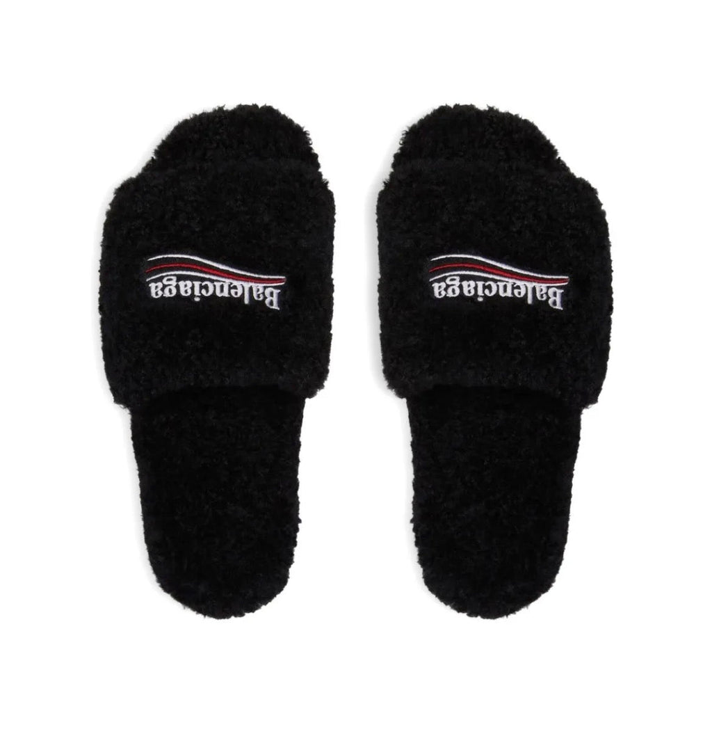 Balenciaga furry slides
